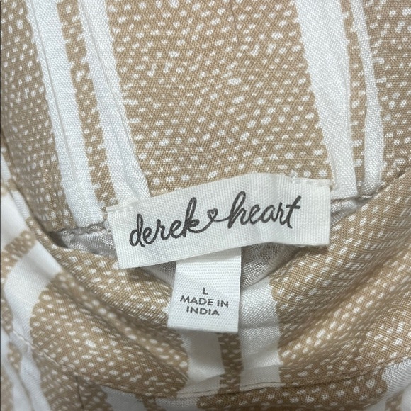Derek Heart Tan and White Striped Pants Size Large - Picture 2 of 7